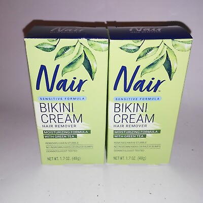 #ad Set of 2 Nair Bikini Cream Sensitive Formula Hair Remover Green Tea Moisturizing $14.99