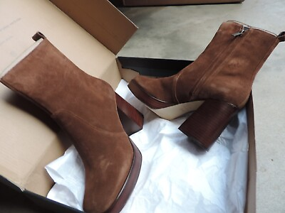 #ad Marc Fisher womens boots size 9 brown high heel Medium natural 101 $100.00