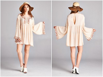 #ad Cute Plus Size BoHo Gypsie Mini Dress Tunic 2X 3X New $49.95