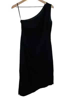 #ad #ad White House Black Market One Shoulder Little Black Dress Cocktail Size 2 NWT $30.00