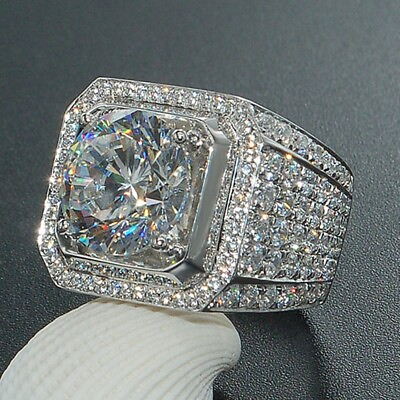 Fashion 925 Silver Rings for Men Cubic Zirconia Wedding Party Jewelry Size 7 13 C $3.02
