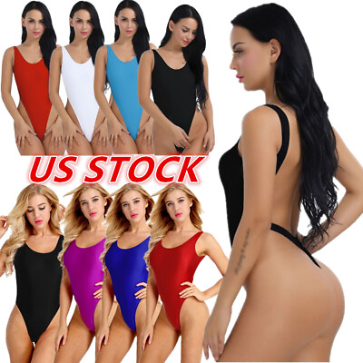 #ad US Womens One Piece Swimsuit High Cut Monokini Bikini Swimwear Bathing Bodysuit $11.15