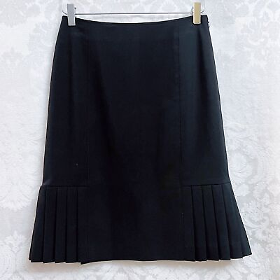 #ad #ad Semantiks Women’s Black Skirt With Side Pleats Size 2 GUC Side Zip Career Wear $5.00