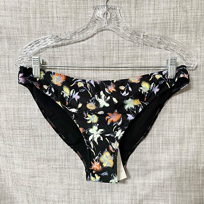 #ad #ad Tanya Taylor Bikini Bottom Womens XL Black Floral Tropical Beach Swimwear ORELIA $14.96