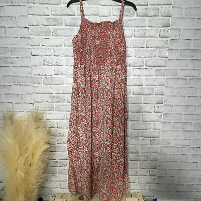 Old Nay Floral Dress Orange Red Women’s Summer dress maxi Size Large $18.00