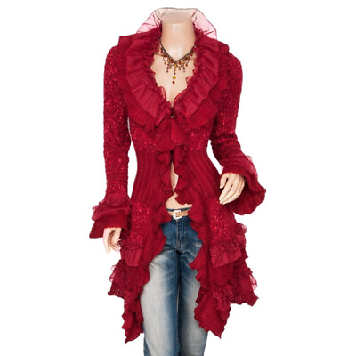#ad Hot Women#x27;s cardigan sweater single breasted lace lace flared sleeves $58.88