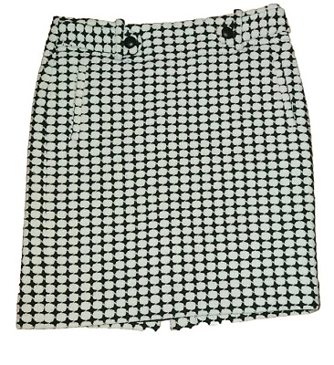 #ad #ad Banana Republic Skirt Women#x27;s 2 Black white Pencil Skirt Short Heavy Linen $15.95