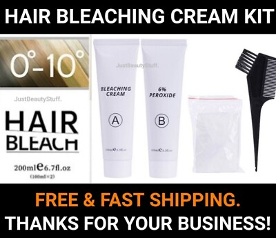 #ad 1 KIT HAIR BLEACHING CREAM LIGHTEN HAIR UP TO 10 SHADES DIY LONG LASTING RESULTS $16.99
