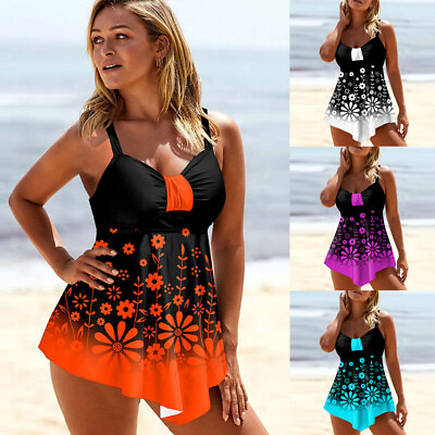 #ad Women Plus Size Floral Swimdress Bikini Tankini Swimsuit Swimwear Bathing Suit $18.99