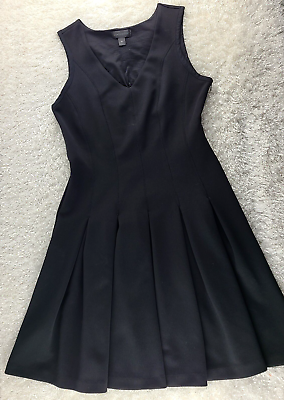 #ad Worthington black fit and flare pleated cocktail dress SIZE 6 sleeveless LBD T $13.90