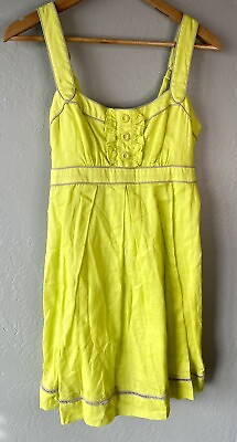 #ad Jessica Simpson Summer Dress Small Bright Yellow Tie Waist $16.99