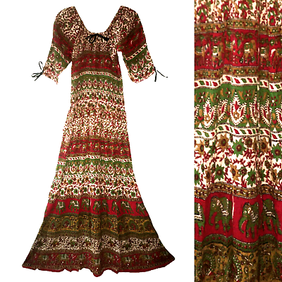 One Size For XS To L Dress For Women Retro Vestir Hippie Gypsy Ethnic Boho $22.99