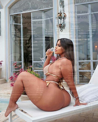#ad Thick Curvy Latina BBW Model Sipping Champagne 8x10 in Premium Glossy Photo A $12.99