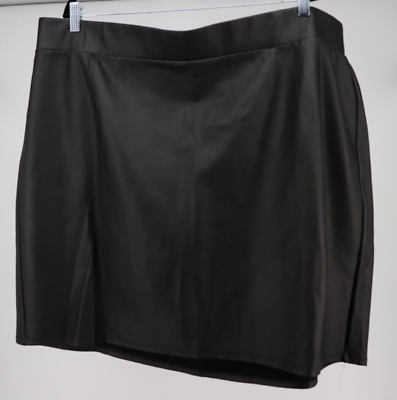 #ad #ad Torrid Skirt Women Plus 4X 26 Black Pencil Faux Leather Pull On Mini Stretch New $28.99