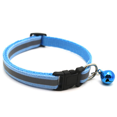 2021 Reflective Nylon Cute Dogs Cats Safety Collar With Bell For Cat Kitten Pet C $1.69