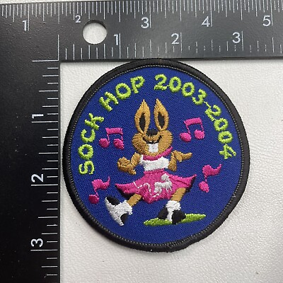 #ad 2003 2004 SOCK HOP Dancing In Pink Poodle Skirt Patch 11WM $4.95