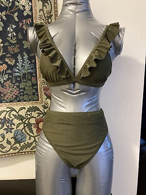 #ad Green Two Piece Swimsuit Size Small $20.00