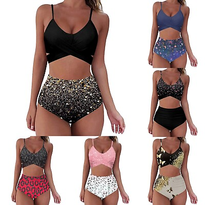 #ad Women Print Bikini Set Push Up Bathing Bathing Suits for Teen Girls Extra Small $16.21