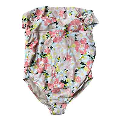 #ad NEW Isabel Maternity Floral Swimsuit Detachable Strap Ruffle Women#x27;s Size XL $18.00