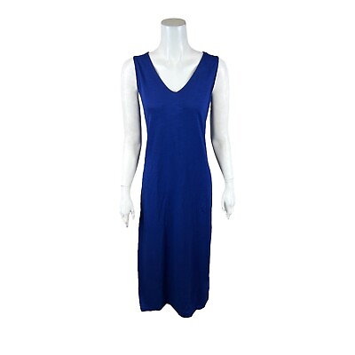 #ad #ad Belle by Kim Gravel Petite Slub Knit Maxi Dress w Pockets Nautical Navy PM Size $20.00