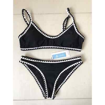 #ad Cupshe Bikini Set Padded Top Colorblock Swimwear $28.00