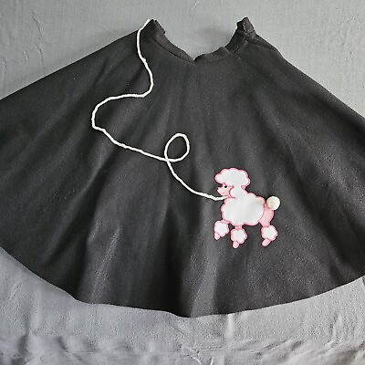 #ad Unbranded Pink Poodle Black Skirt Zip Closure 31quot; Waist $16.14