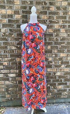 #ad Catherine Malandrino Womens Summer Maxi Dress Floral Print XS Wedding Guest $39.99