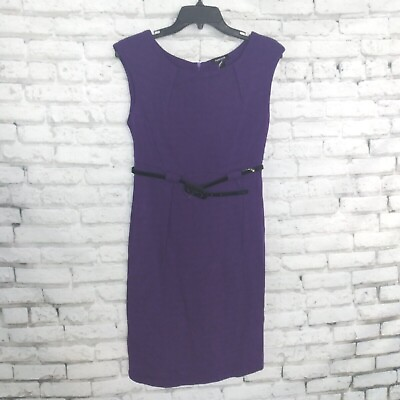 Forever Dress Women#x27;s Petite Small Purple Belted Sleeveless $11.00