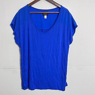 Simply Styled By Sears Womens Tunic T Shirt Size XL Blue Rayon Blend $8.95