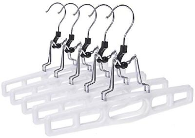 #ad 10 Pack Premium Skirt Hangers Thin Space Saving Pant Hangers Set with Clamp... $40.34