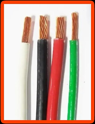 75#x27; FT 6 AWG THHN THWN GAUGE BLACK WHITE RED COPPER WIRE 75#x27; 10 AWG GREEN $223.00