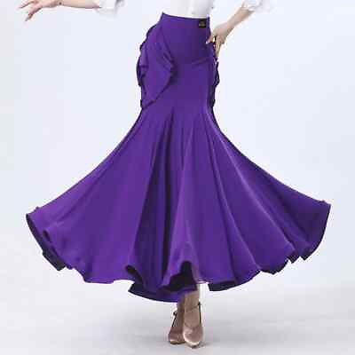 #ad New Elegant Ballroom Dance Skirts for Women Long Practice Costumes Standard $130.39