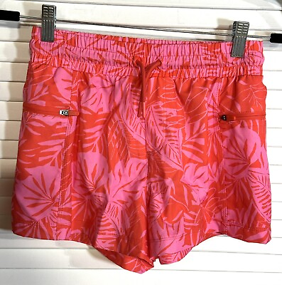 #ad Gap Girls Pink Palm Quick Dry Beach Board Shorts Pockets Size 10 12 $10.95