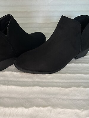 #ad Journee Collection Black Womans Ankle Boots 12 $20.00