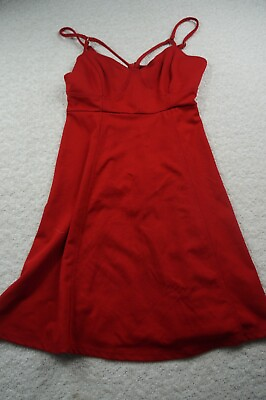 #ad Forever 21 Women Small Red Sleeveless Cami Strap Short A Line Dress Q820 $15.50