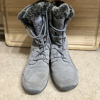 #ad North Face Gray Suede Waterproof Boots with Cozy Lining. Lace Up. $65.00
