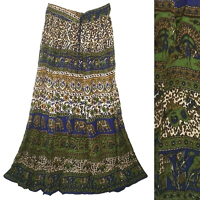 Plus Size 1X 2X 3XL Indian Skirt Long Dress Women Ethnic Boho For Falda Hippie $30.50