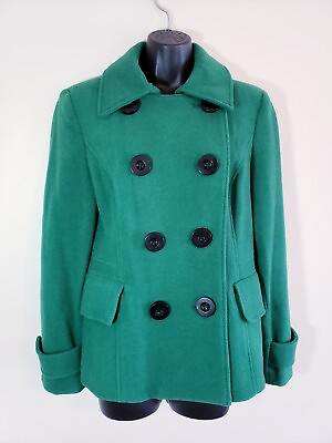 Charter Club Coat 6 Green Wool Blend Pea Coat Womens CLEARANCE SALE $5.60