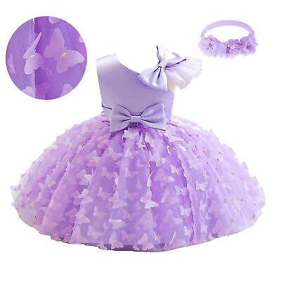 #ad Infant Baby Girl Birthday Wedding Flower Dress Pageant Party Princess Tutu Dress $7.43