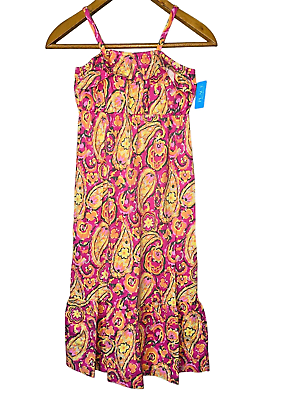 The Children#x27;s Place Girls 8 Long Floral Paisley Maxi Dress Pink $9.99