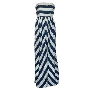#ad Lulu#x27;s Women#x27;s Blue amp; White Nautical Striped Sleeveless Maxi Dress Size XS $19.99