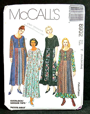 McCalls 8902 Long Boho Maxi Dress Size XS S M 4 14 Petiteable Uncut Pattern $8.99