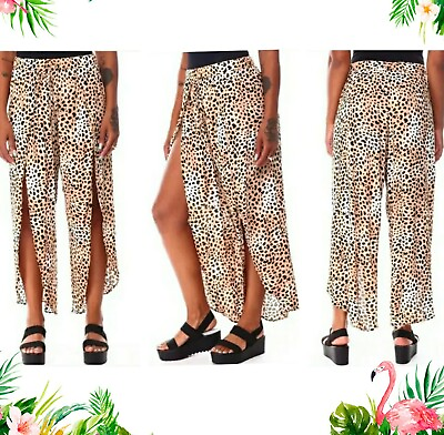 #ad Tinibikini Women#x27;s Swim Swimsuit Cover Up Pants MEDIUM Leopard Animal Print New $29.99