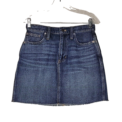 #ad Madewell Women#x27;s Denim Mini Skirt Size 28 Medium Wash 5 Pocket Blue Jean $10.67