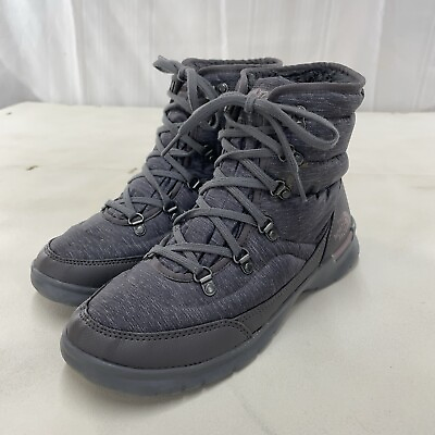 #ad North Face Ice Pick Winter Boots Women#x27;s Size 9 Gray Lilac Insulated $44.86