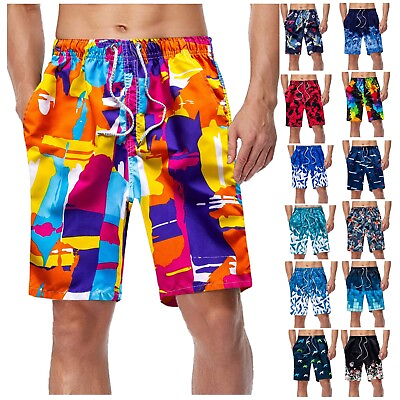 #ad Men#x27;s Cargo Pocket Swim Trunks Swimming Shorts Suit Beach Surf Board Swimwear $9.99