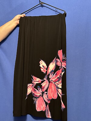 #ad long black skirt Polyester With 5% Spandex plus size $4.99