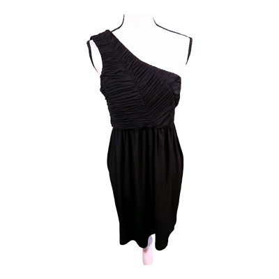 #ad Gianni Bini Ruched One Shoulder Mini Cocktail Dress in Black Party Women#x27;s S $13.99