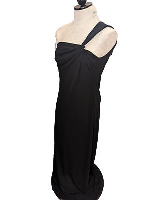 #ad 90s VTG Laundry Shelli Segal Ladies Black one strap Evening Gown M Long dress $19.95