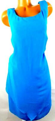 #ad Ilove plus size blue scoop neck padded bust zipper back overlay dress XL $16.99